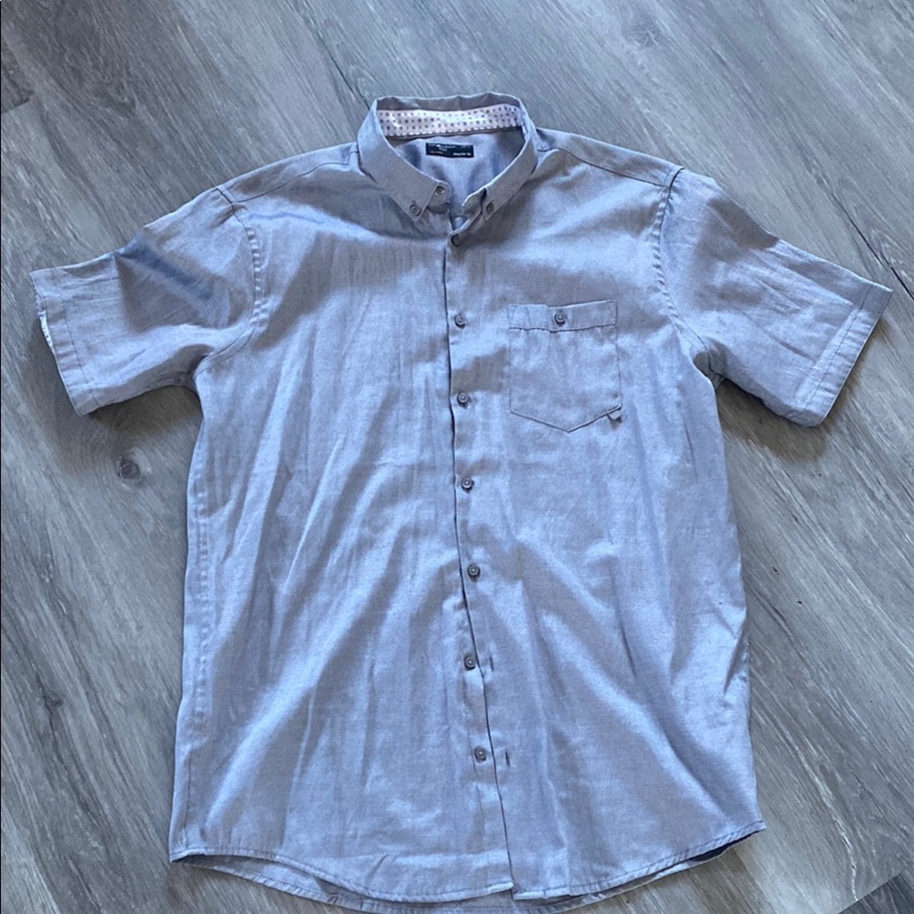 Gray Casual Button Down Shirt